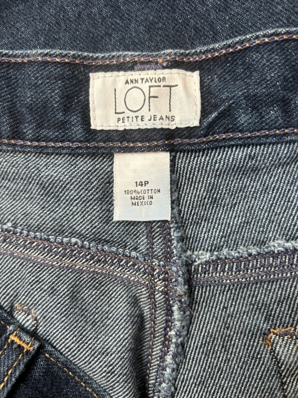 LOFT Petite Bootcut Jeans 14P Dark Wash Mid Rise Classic Denim - Picture 7 of 8
